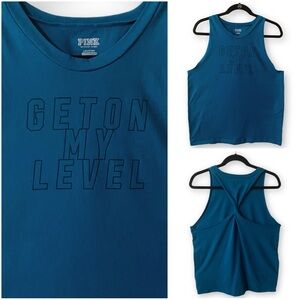 PINK by Victoria's Secret Size Large Teal Get On My Level Twist Cross Back Tank